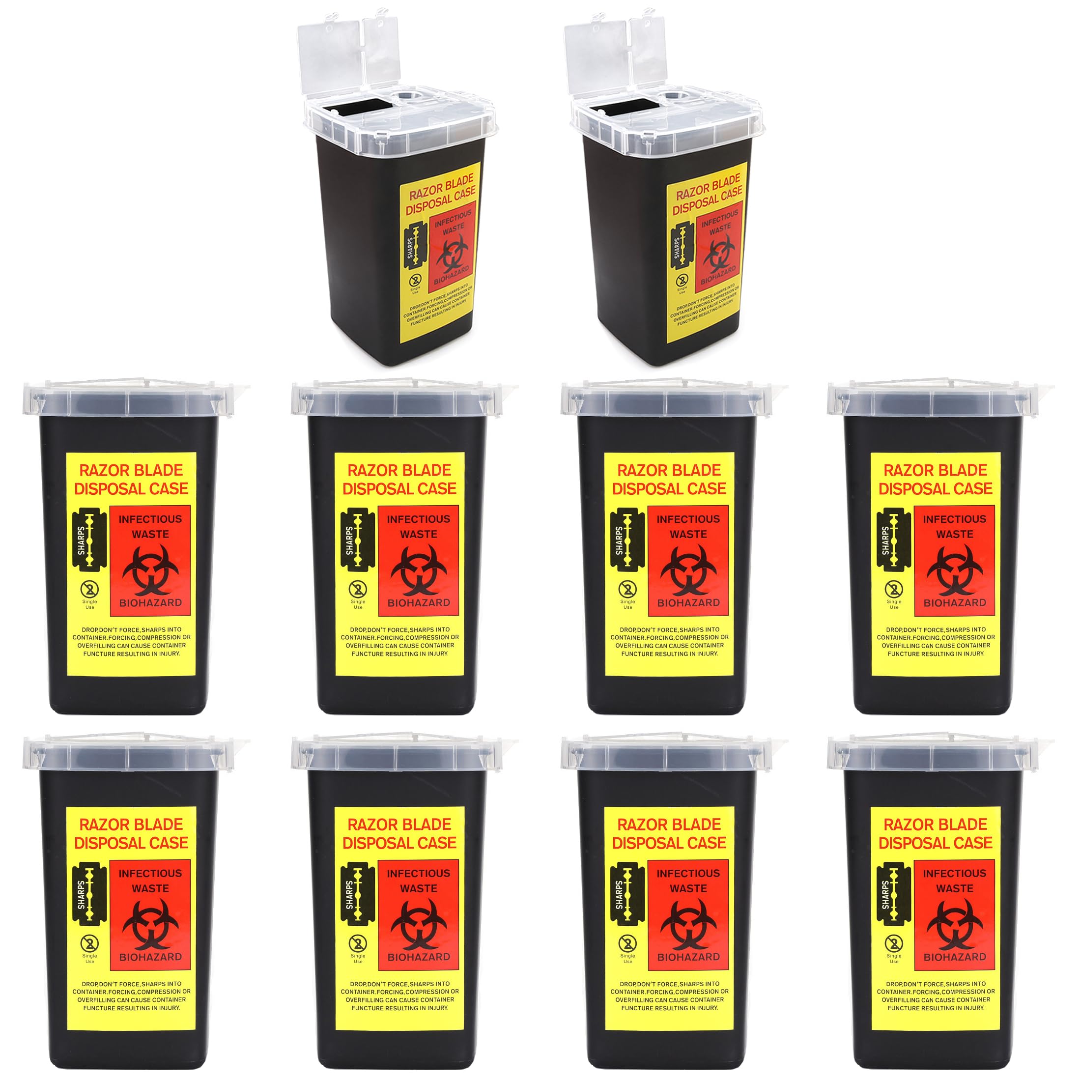 TorSor 10-pack sharps container box keeps blades safely contained for tattoo studios