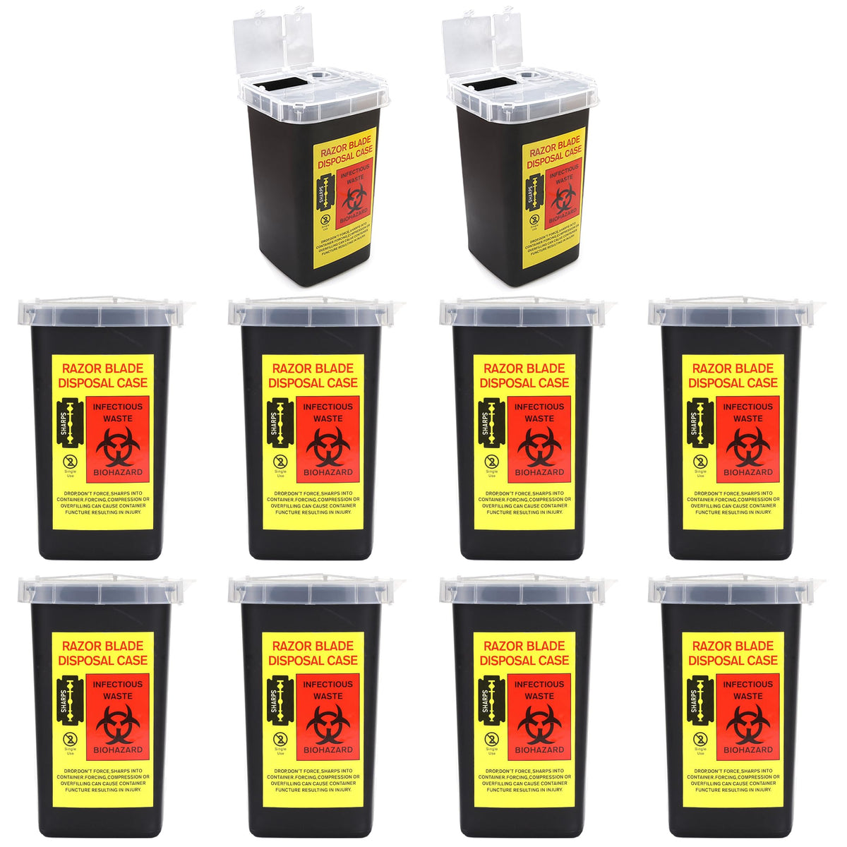 TorSor 10-pack sharps container box keeps blades safely contained for tattoo studios