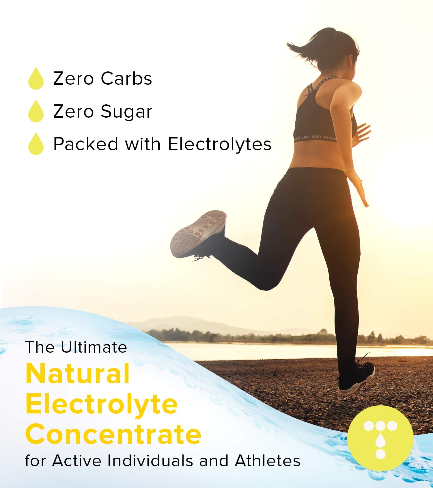 Total Hydration Daylyte electrolyte drops bottle with dropper enables easy dosing.
