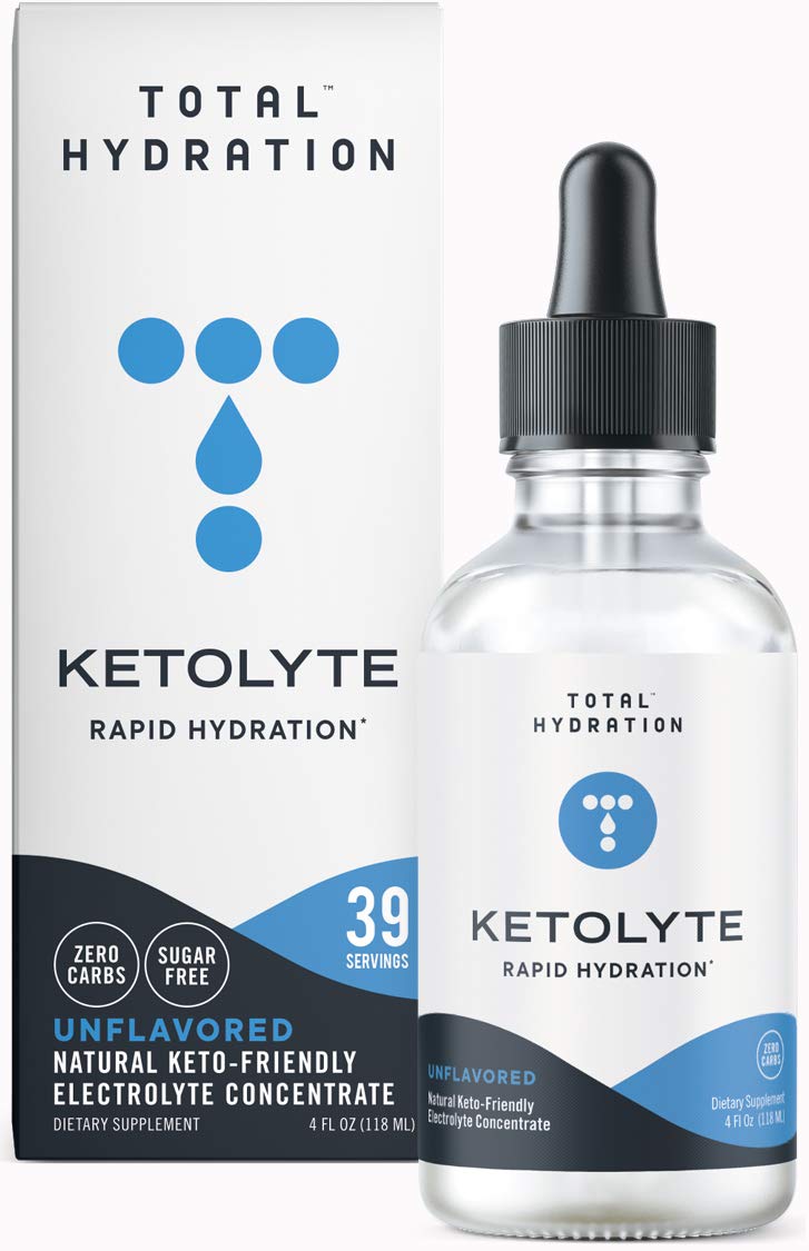 Total Hydration Ketolyte bottle on table ready for workout hydration.