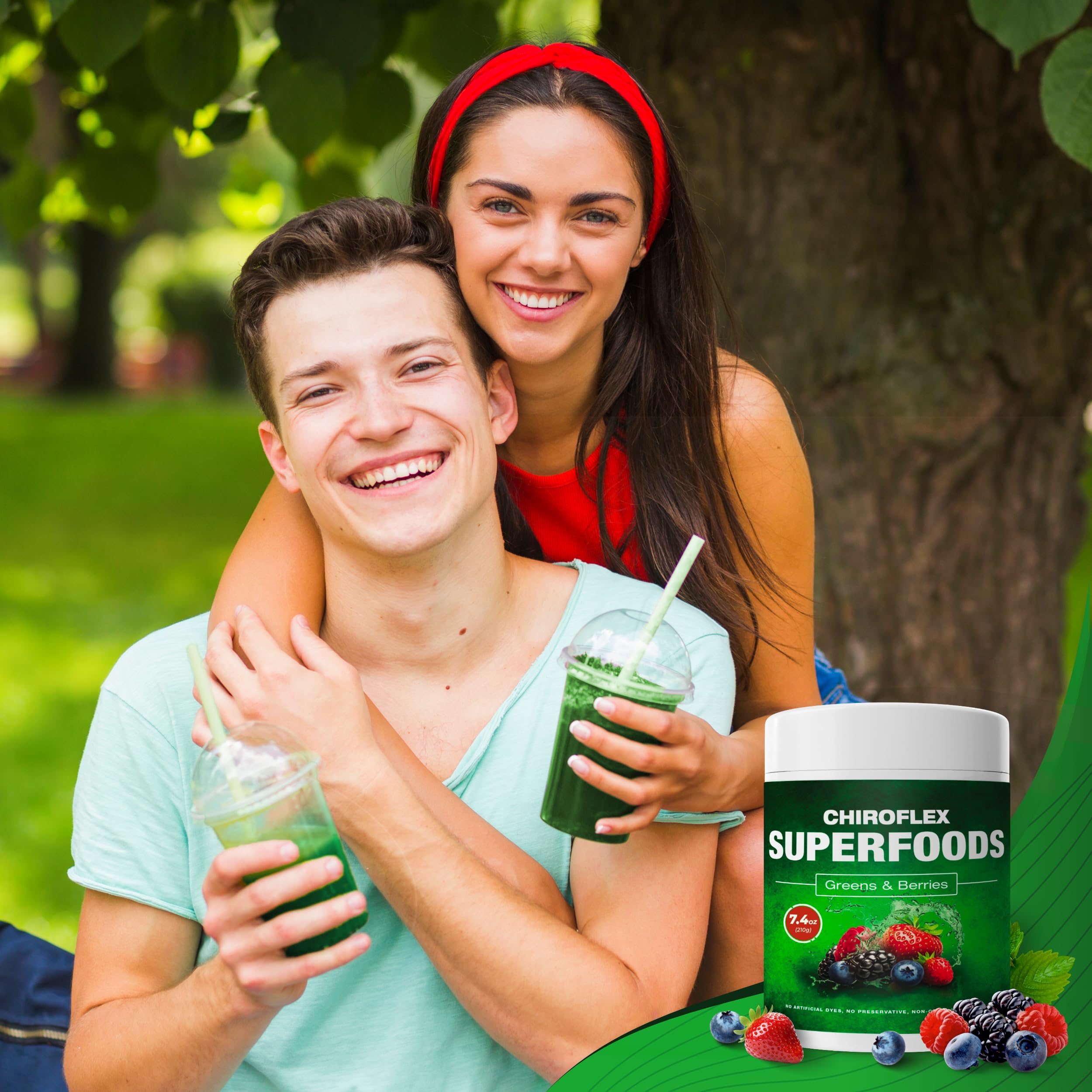 Lifestyle scene featuring Total Tea Green Powder for daytime vitality.