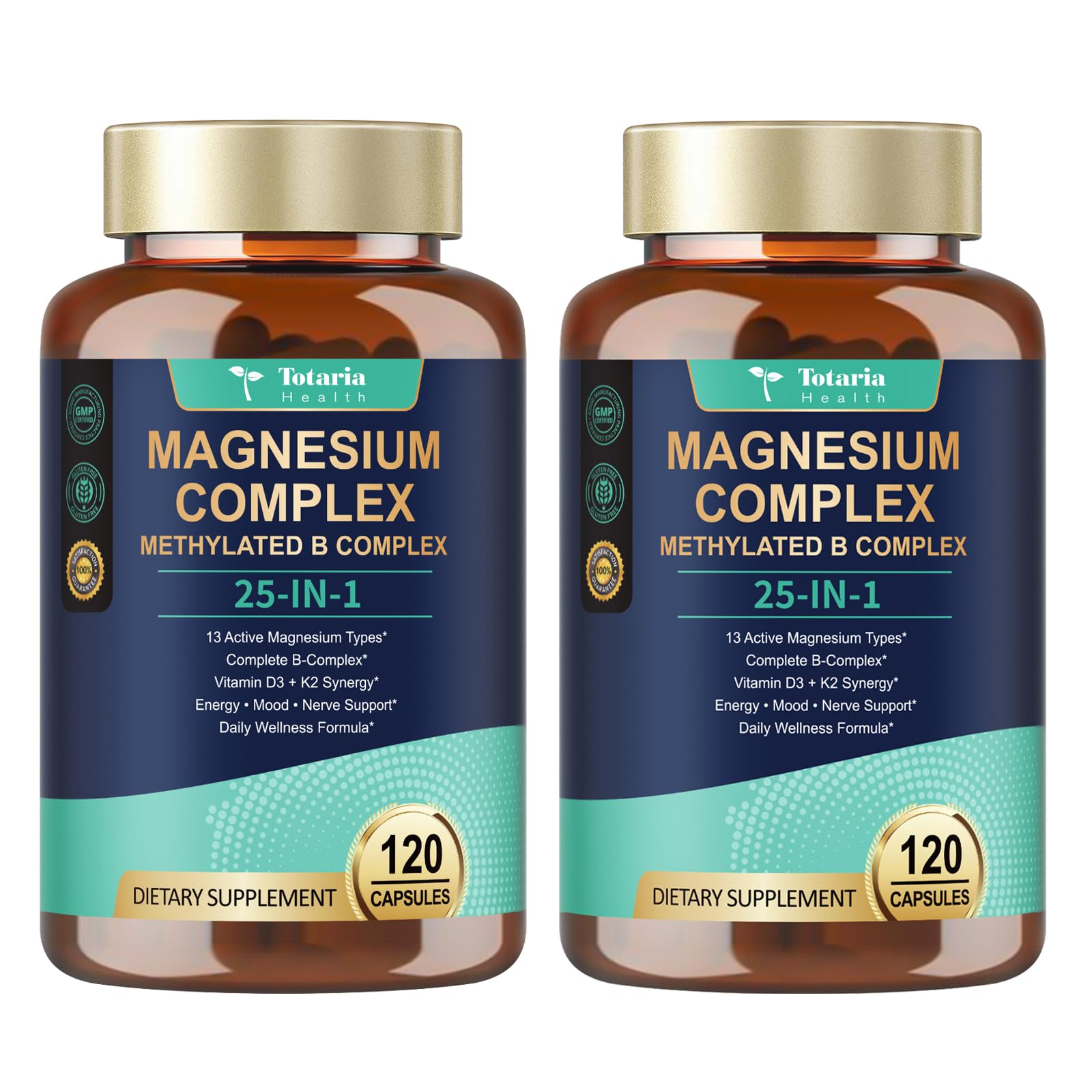 Totaria 25-in-1 Magnesium Complex bottle overview for balanced daily wellness