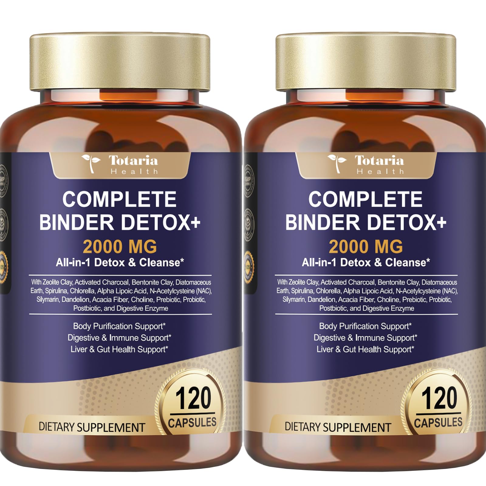 Totaria 2-pack 2000mg detox bottle for daily toxin support.
