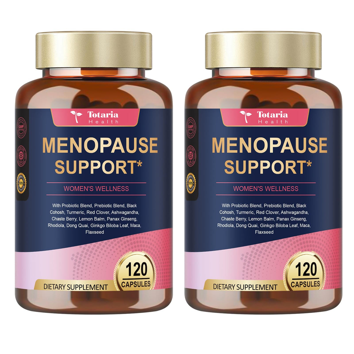 Totaria 40in1 menopause bottle supports balanced hormones and potential hot flash relief.