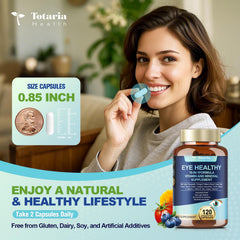 Totaria AREDS 2 bottle held in hand for on-the-go use