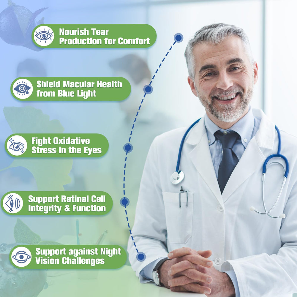 Totaria AREDS2 label close-up highlights key nutrients for eye nourishment.