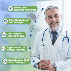 Totaria AREDS2 label close-up highlights key nutrients for eye nourishment.