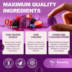 Totaria berry-flavored gummies texture closeup for taste and texture
