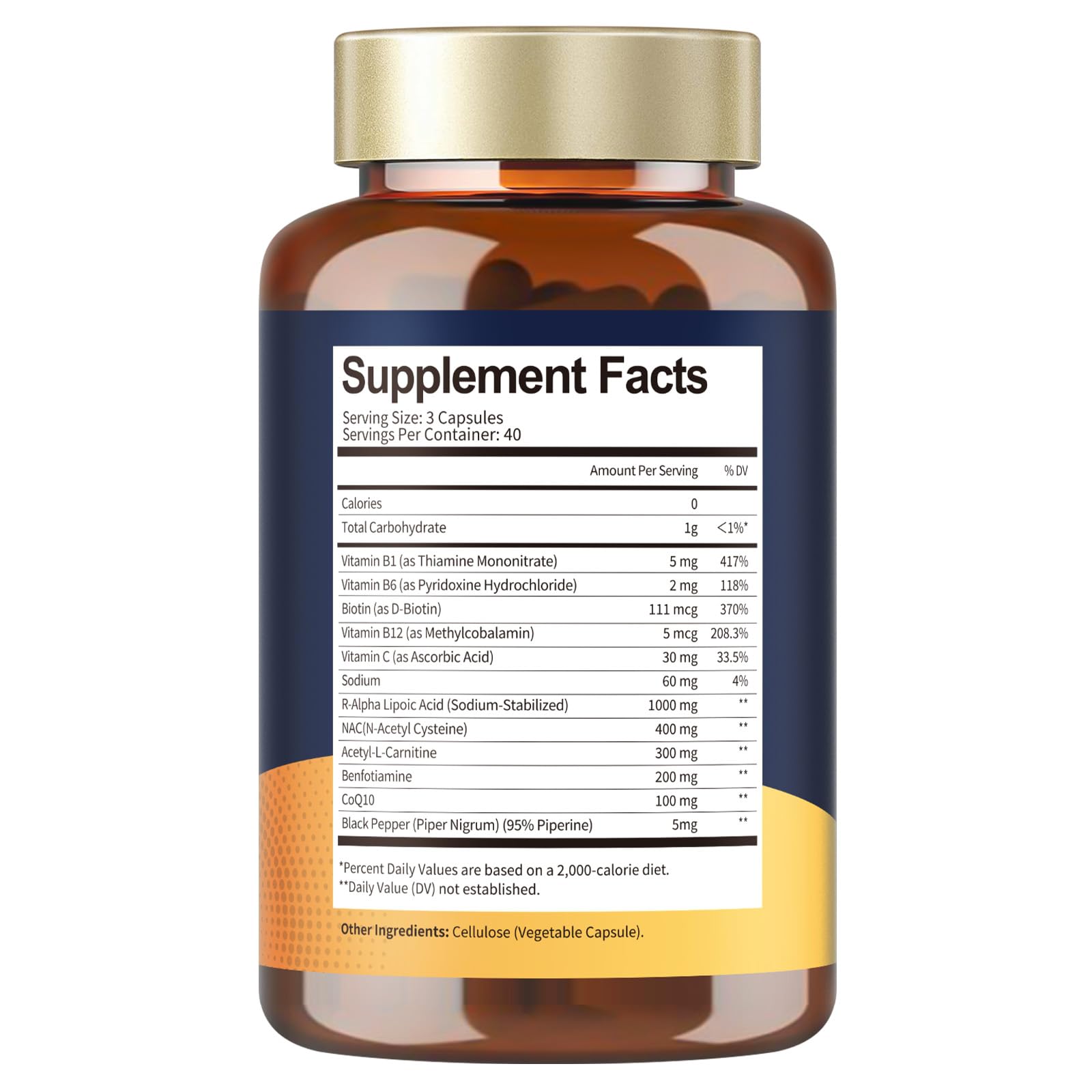 Totaria bottle with nutrition facts panel highlights comprehensive supplement details
