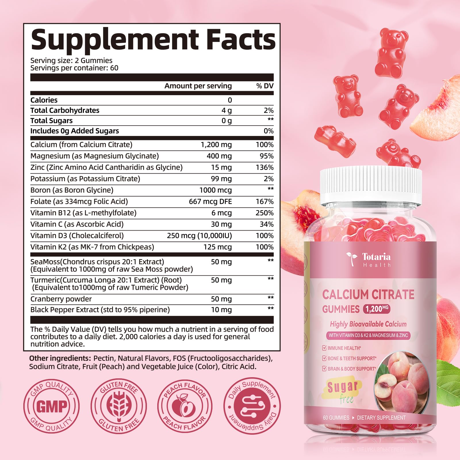 Totaria two gummies daily form a simple calcium citrate routine