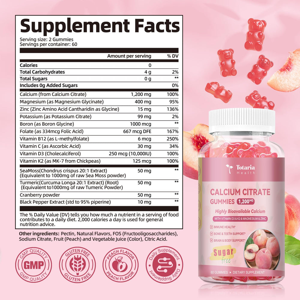 Totaria two gummies daily form a simple calcium citrate routine