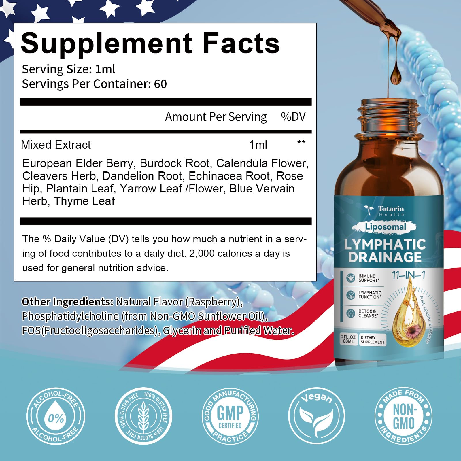 Totaria Liposomal Drops bottle in hand ready for on-the-go use