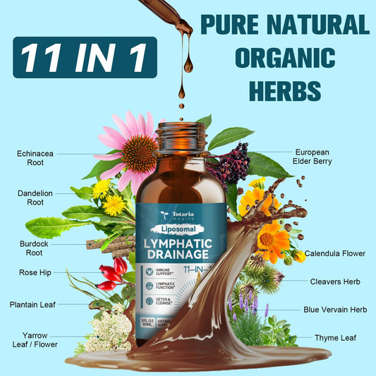 Totaria Liposomal Drops label closeup showing organic 11-in-1 blend
