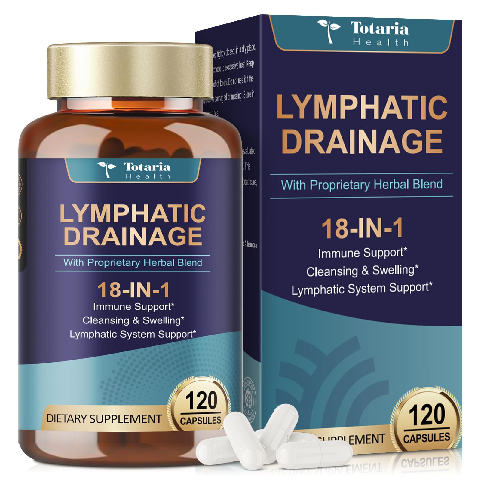 Totaria Lymphatic Drainage bottle front view promotes daily wellness