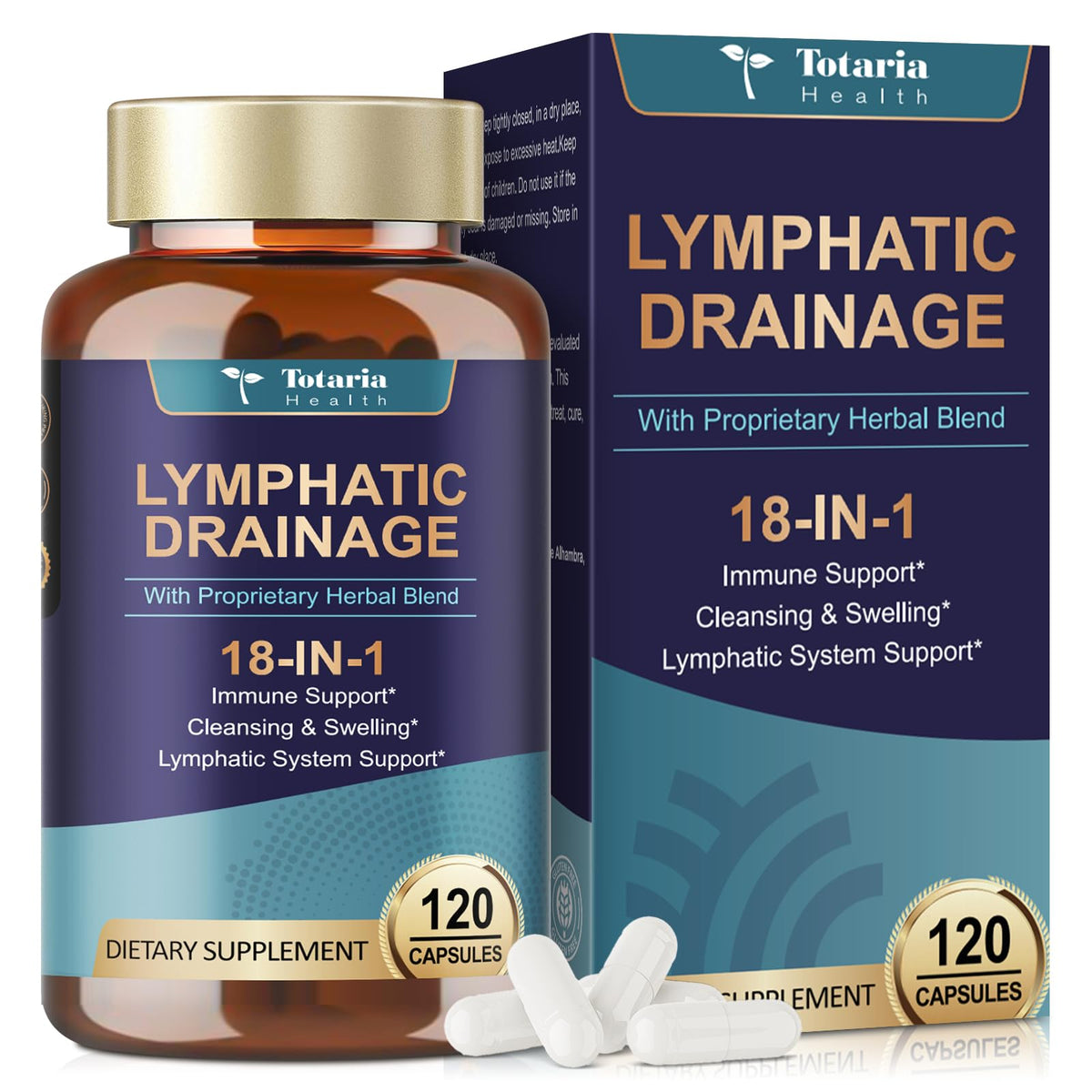 Totaria Lymphatic Drainage bottle front view promotes daily wellness