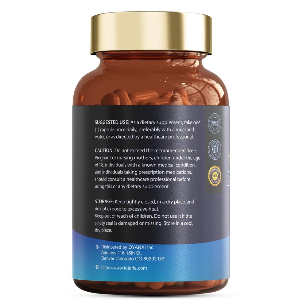 Totaria Magnesium Complex capsules stacked for convenient daily dose