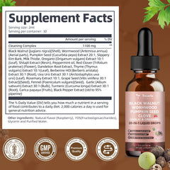 Totaria natural ingredients illustration highlights wormwood, cloves, and pumpkin seeds