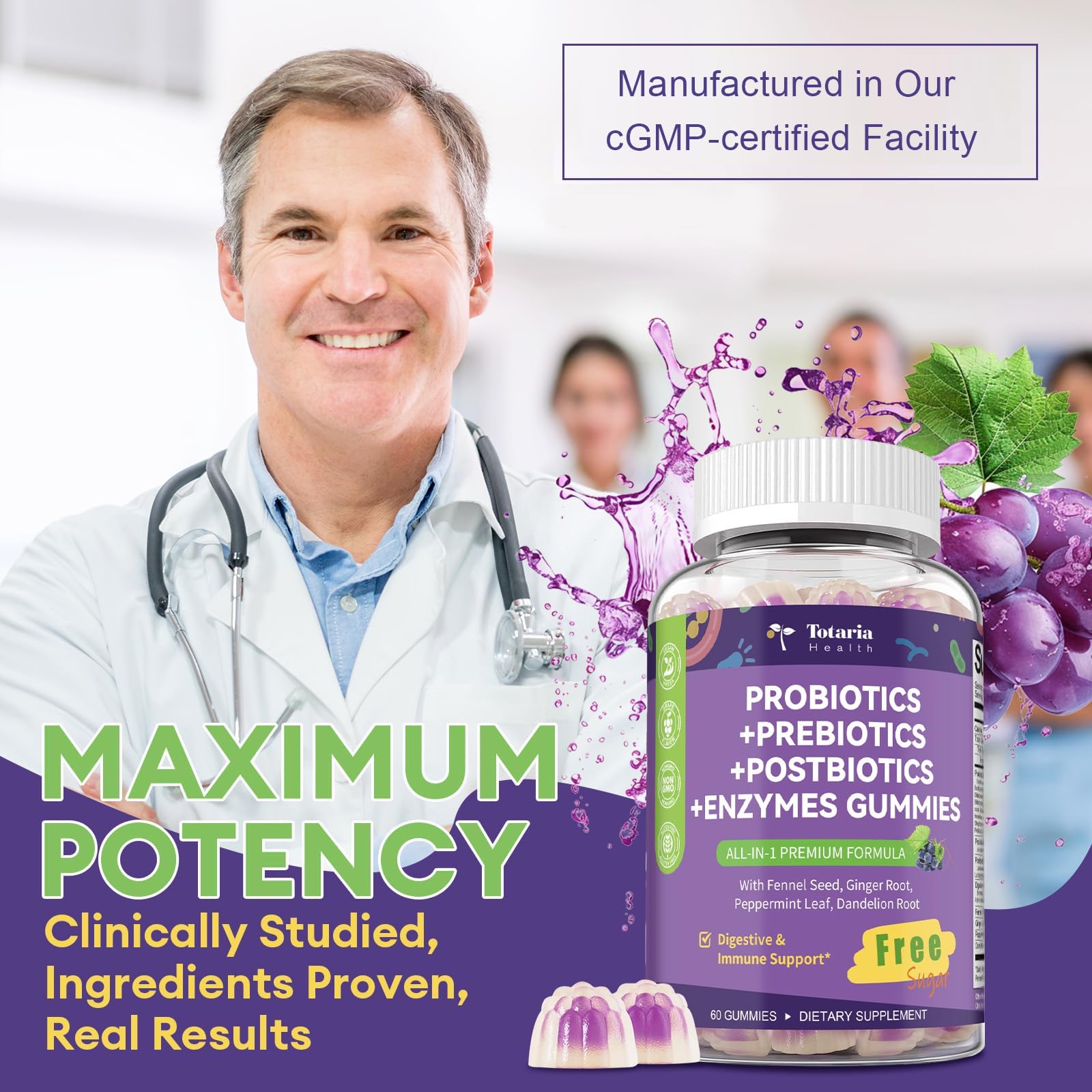 Totaria peppermint aroma on bottle, suggesting soothing digestion during daily routine.