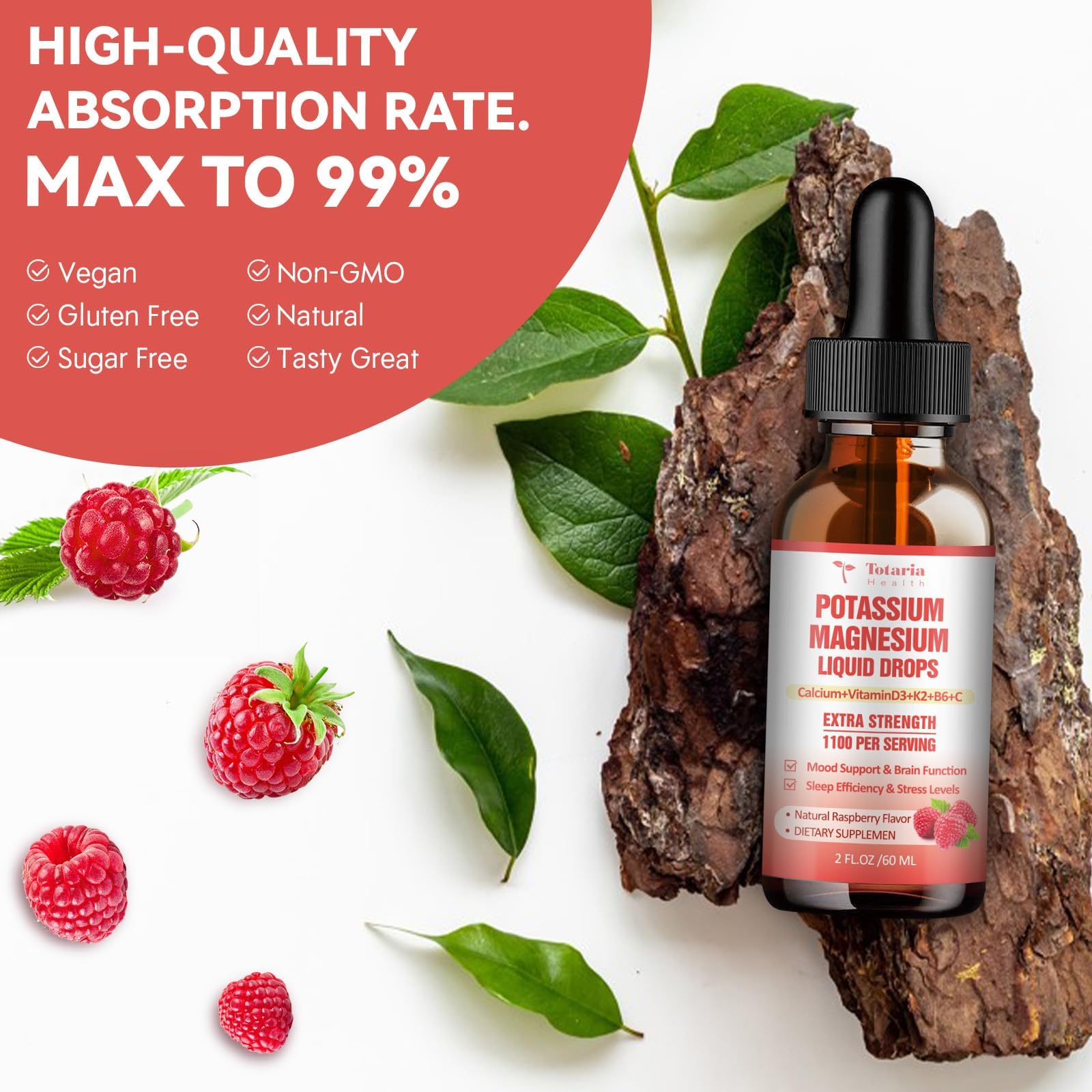 Totaria drops are vegan and gluten-free in a clean liquid solution.