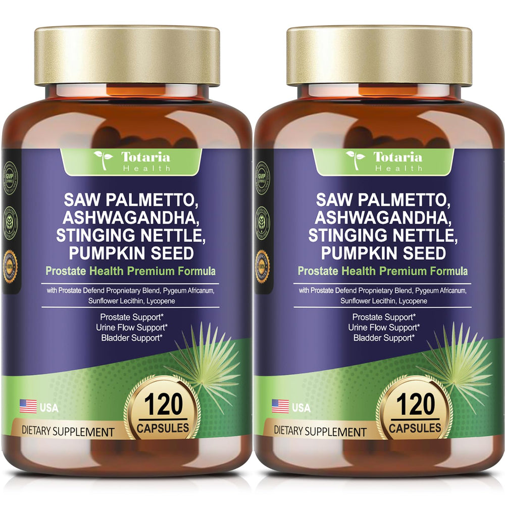 Totaria saw palmetto bottle with capsules for daily urinary support
