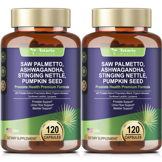 Totaria saw palmetto bottle with capsules for daily urinary support