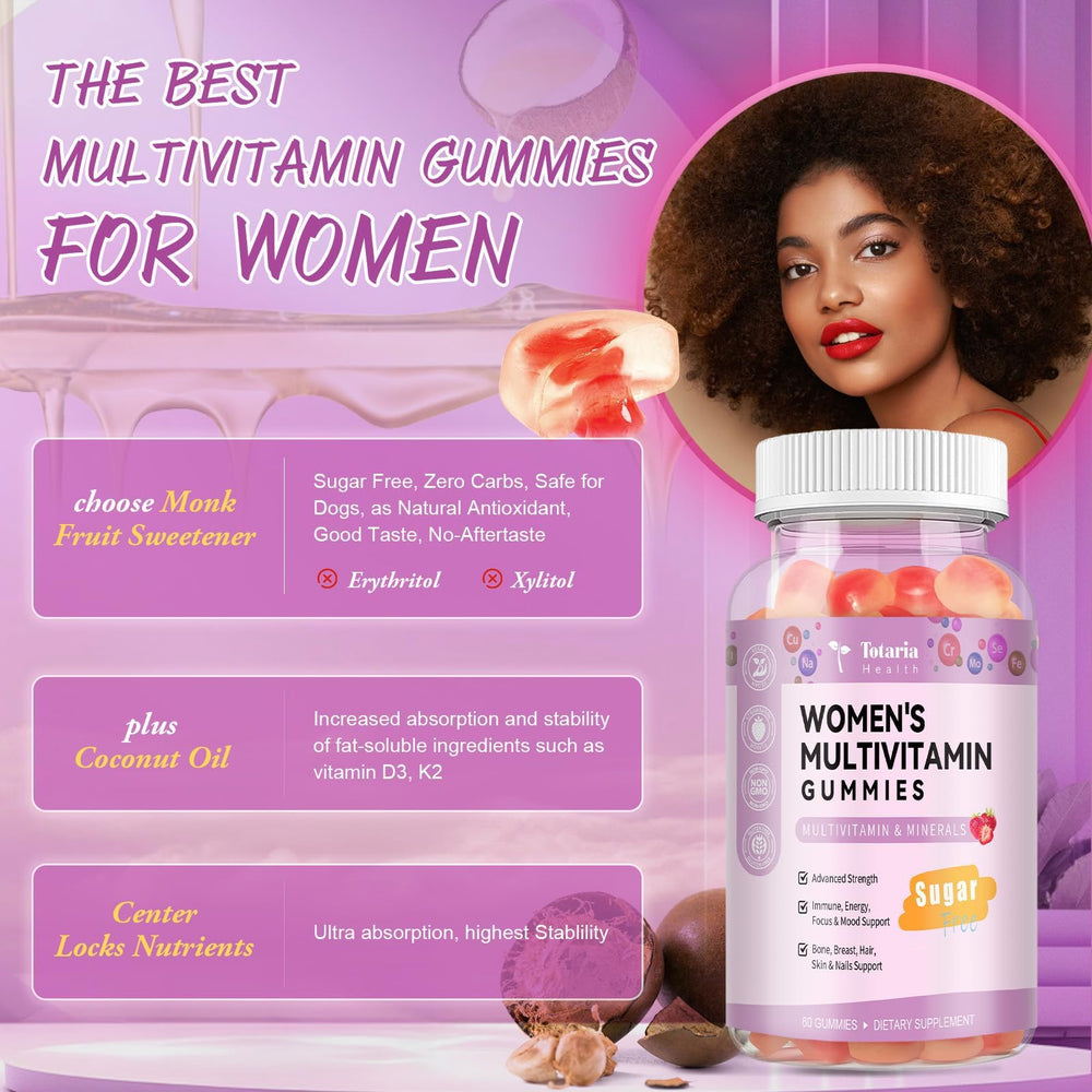 Totaria label highlights vitamins and minerals for broad wellness.