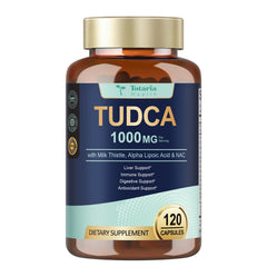 Totaria Tudca 1000mg capsules close-up emphasizing natural ingredients for daily wellness.