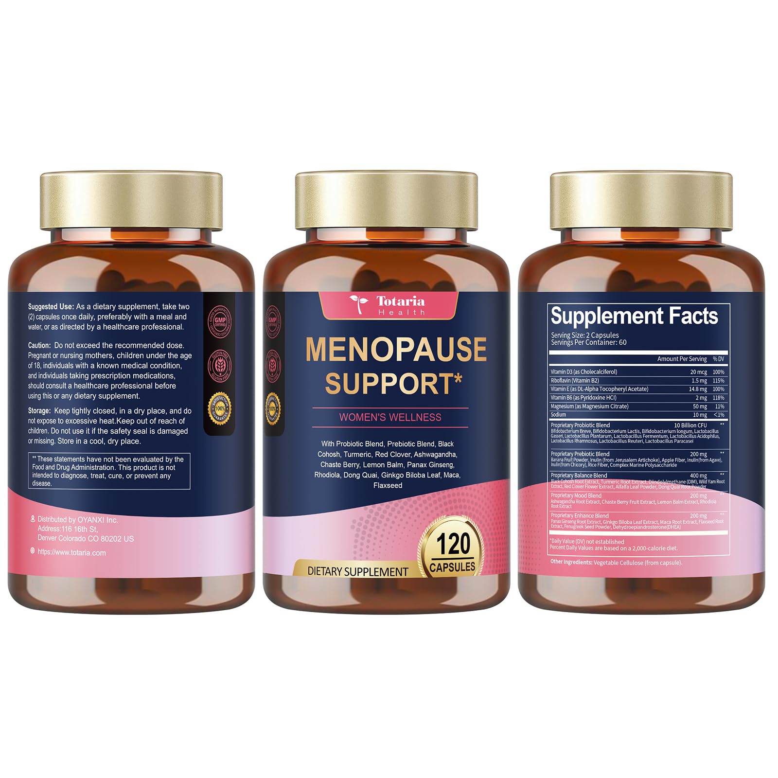 Totaria vegan, gluten-free, dairy-free multivitamin for menopause.