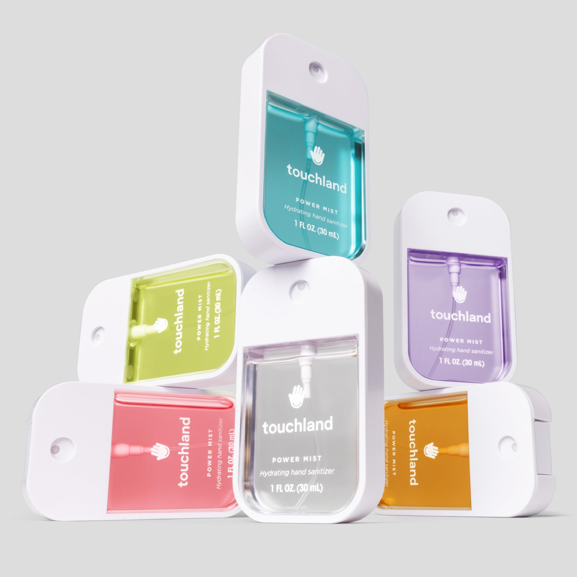 Touchland vegan cruelty-free label on the bottle highlights ethical skincare.
