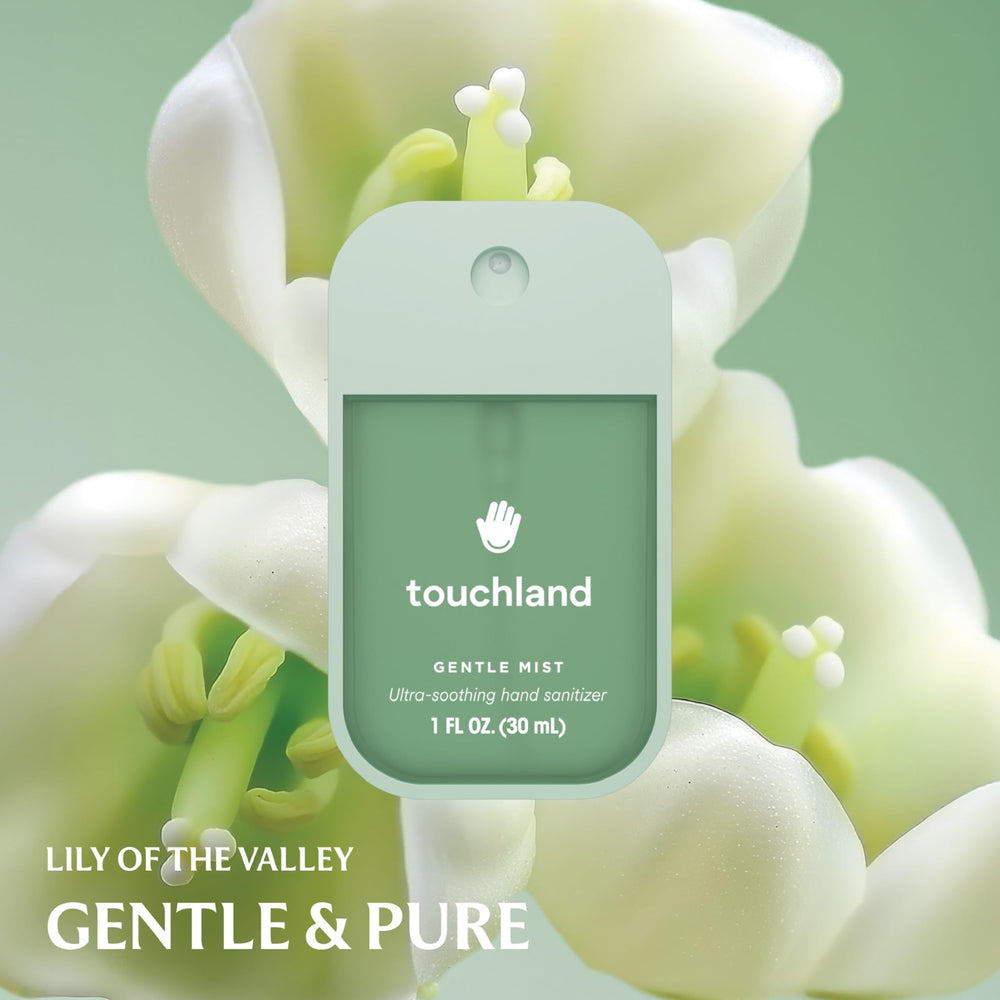 Touchland White Mist Case, stylish protective cover for travel sanitizer.