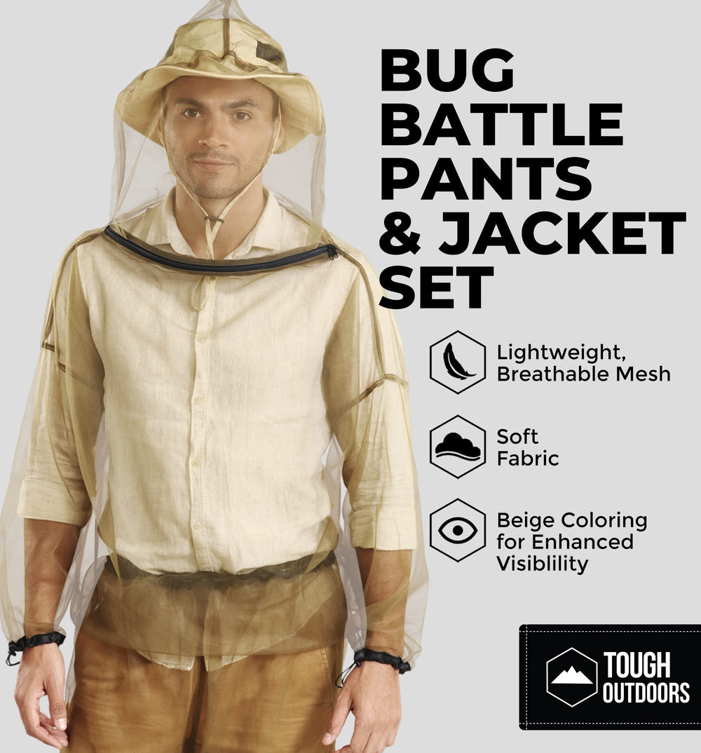 Tough Outdoors Mosquito Suit breathable no-see-um mesh keeps you cool while active.