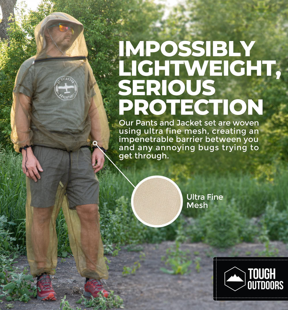 Tough Outdoors Mosquito Suit hooded jacket for on-the-go protection.