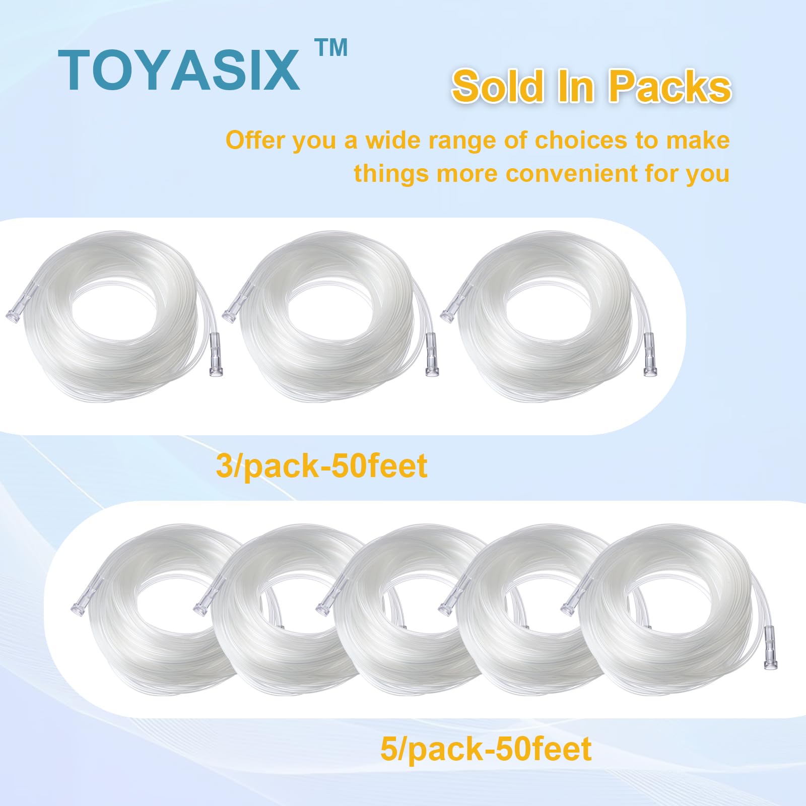 TOYASIX value pack of five 50-foot tubes for backups