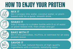 TOZZY vegan protein powder recipe bowl suggests versatile uses in bowls and baking.