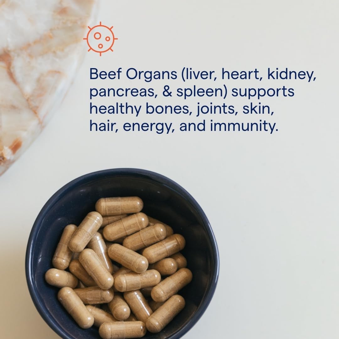 Trace Minerals Beef Organs heart capsule suggests cardiovascular-friendly nourishment.