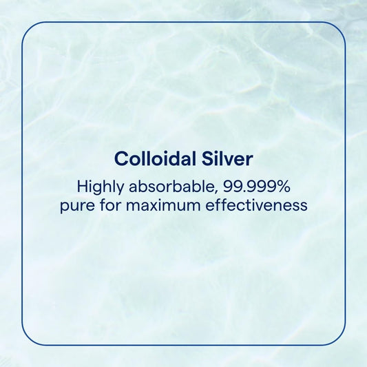 Trace Minerals Colloidal Silver bottle front highlights purity and gluten-free vegan-friendly formula.