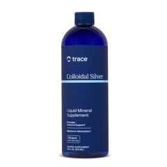 Trace Minerals Colloidal Silver bottle pour supports easy daily dosing for wellness.