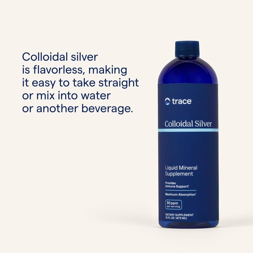 Trace Minerals Colloidal Silver drops dispense demonstrates precise dosing for daily use.