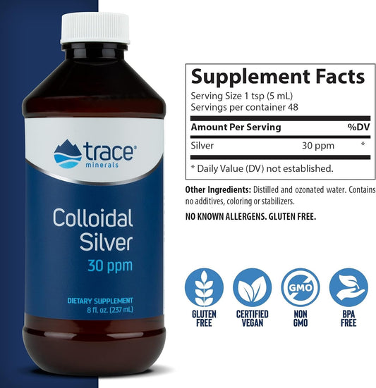 Trace Minerals Colloidal Silver pour demonstrates easy daily dosage