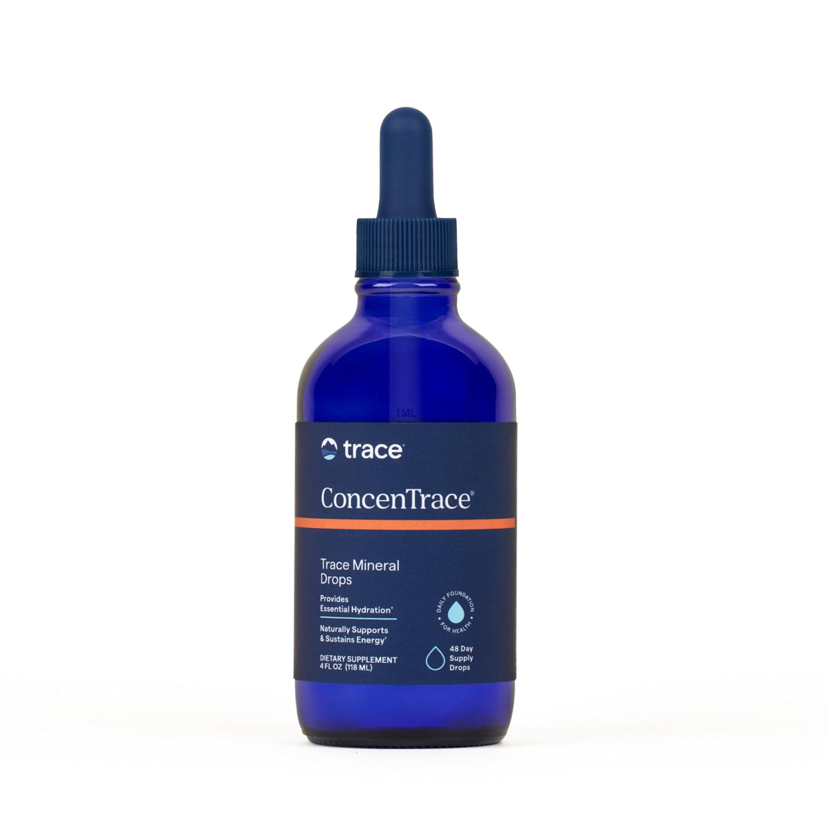 Trace Minerals ConcenTrace bottle pouring enhances hydration with essential minerals.