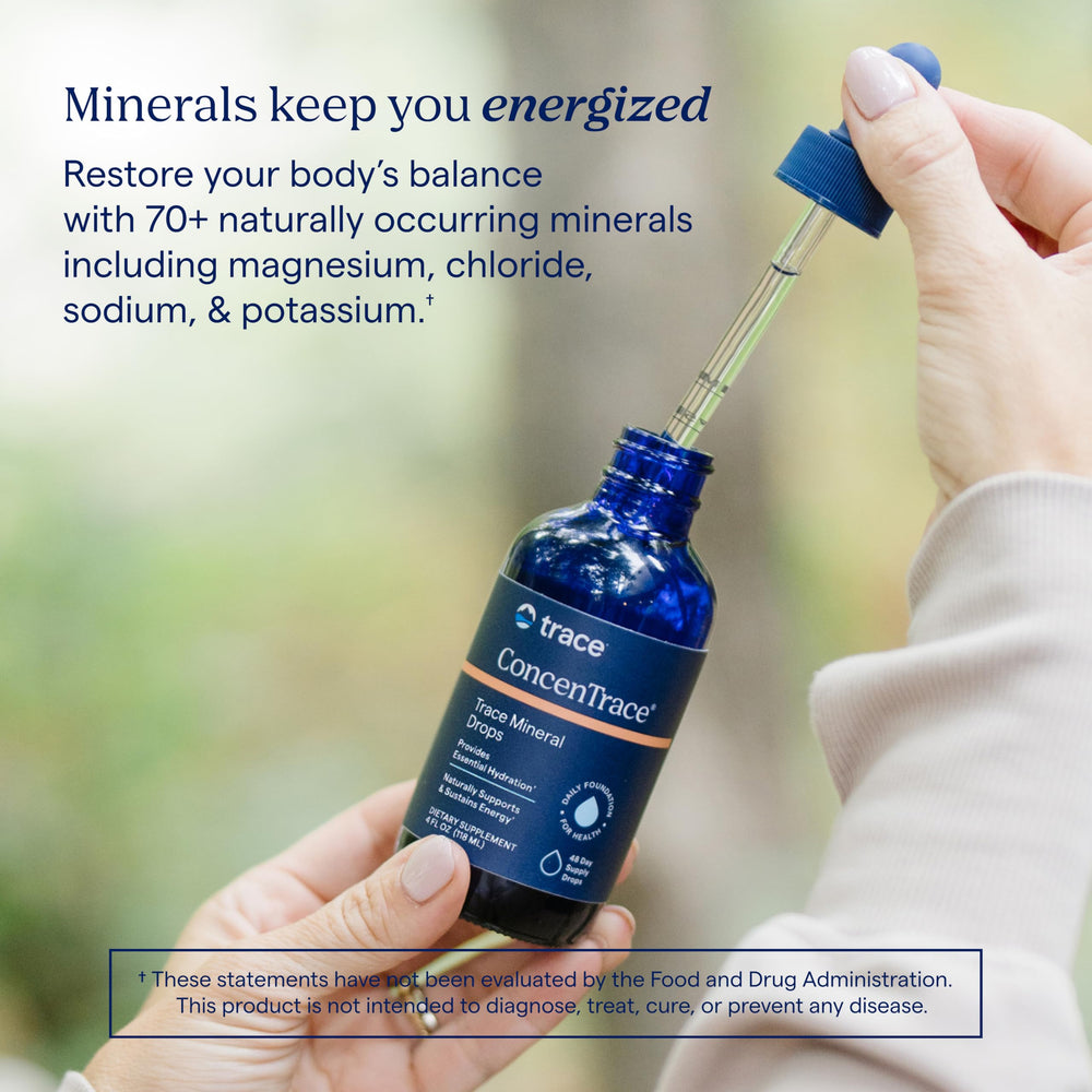 Trace Minerals ConcenTrace ionic minerals aid easier absorption in hydration.