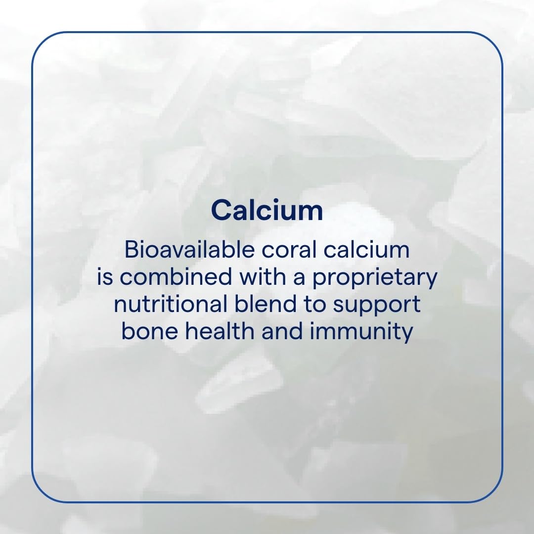 Close-up of Trace Minerals Coral Calcium capsules showing high-absorption formula.