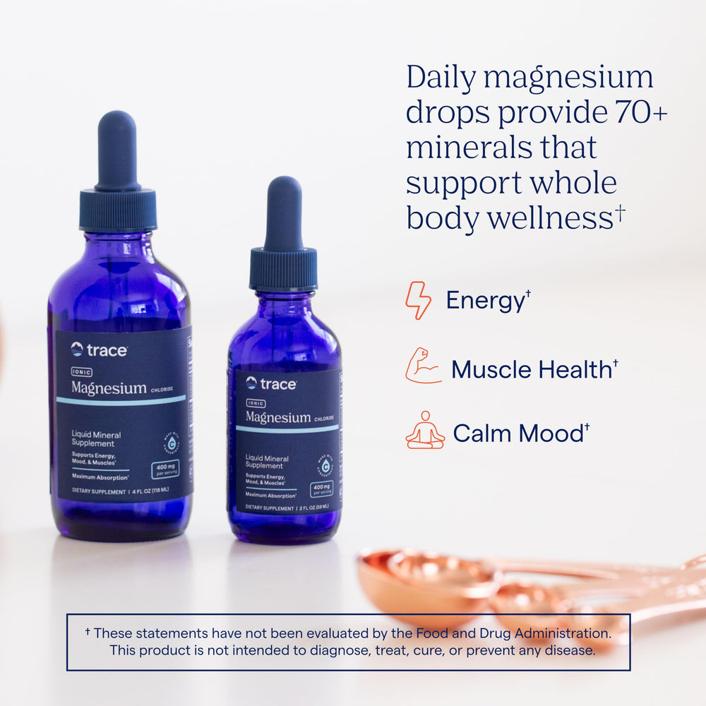 Trace Minerals Ionic Magnesium drops measured for easy dosing.