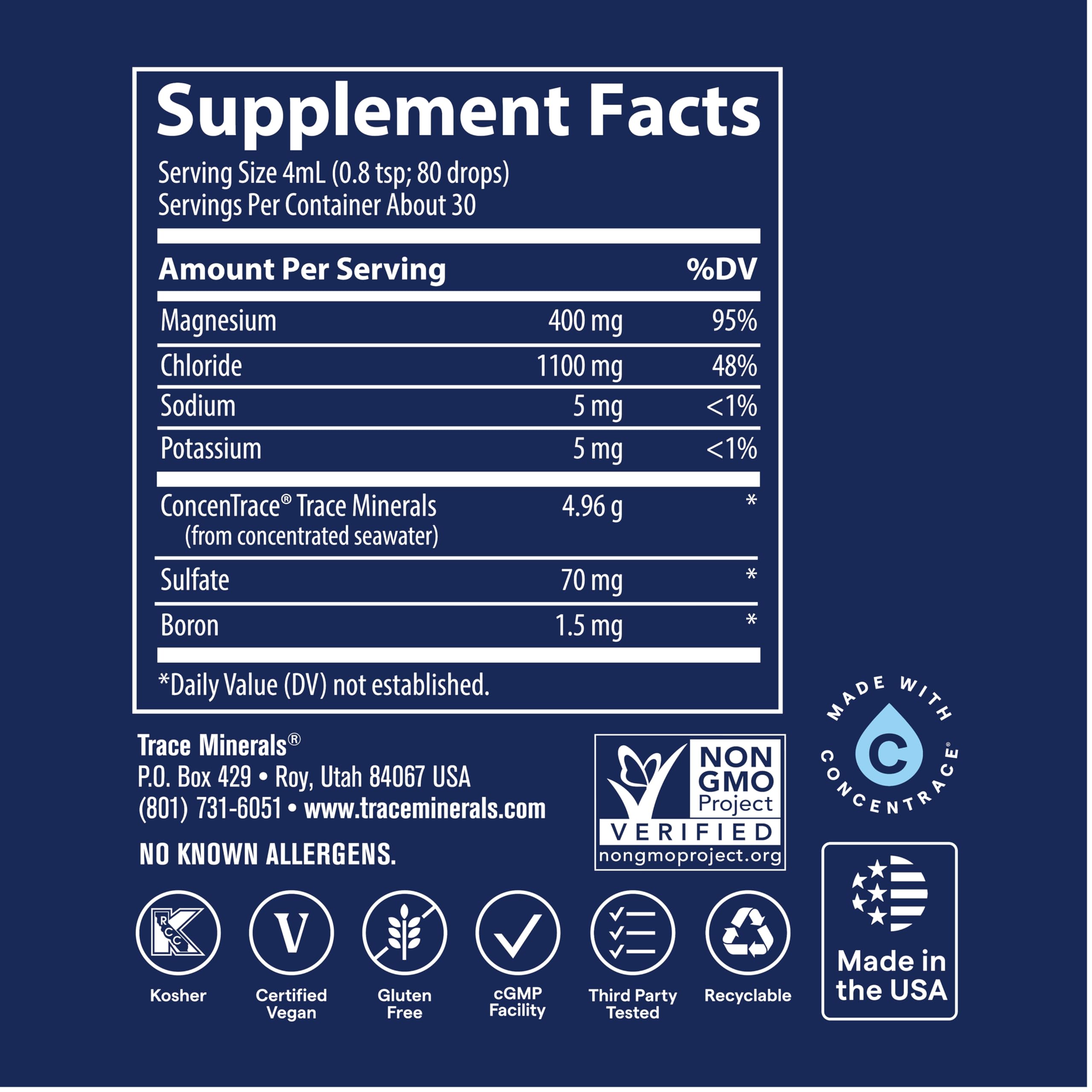 Trace Minerals Ionic Magnesium full-spectrum minerals label.