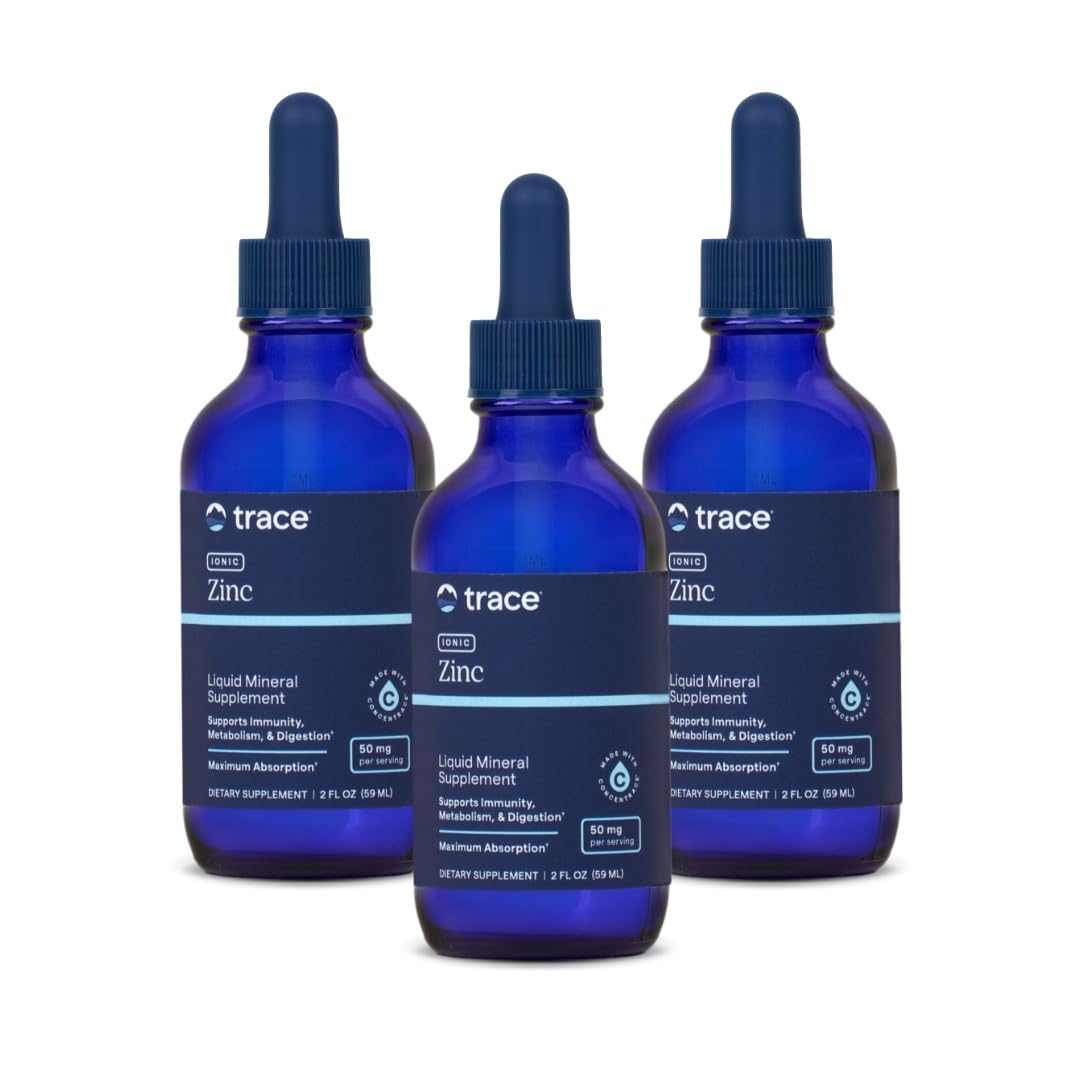 Trace Minerals Ionic Zinc bottle front—highly absorbable liquid zinc for daily use.
