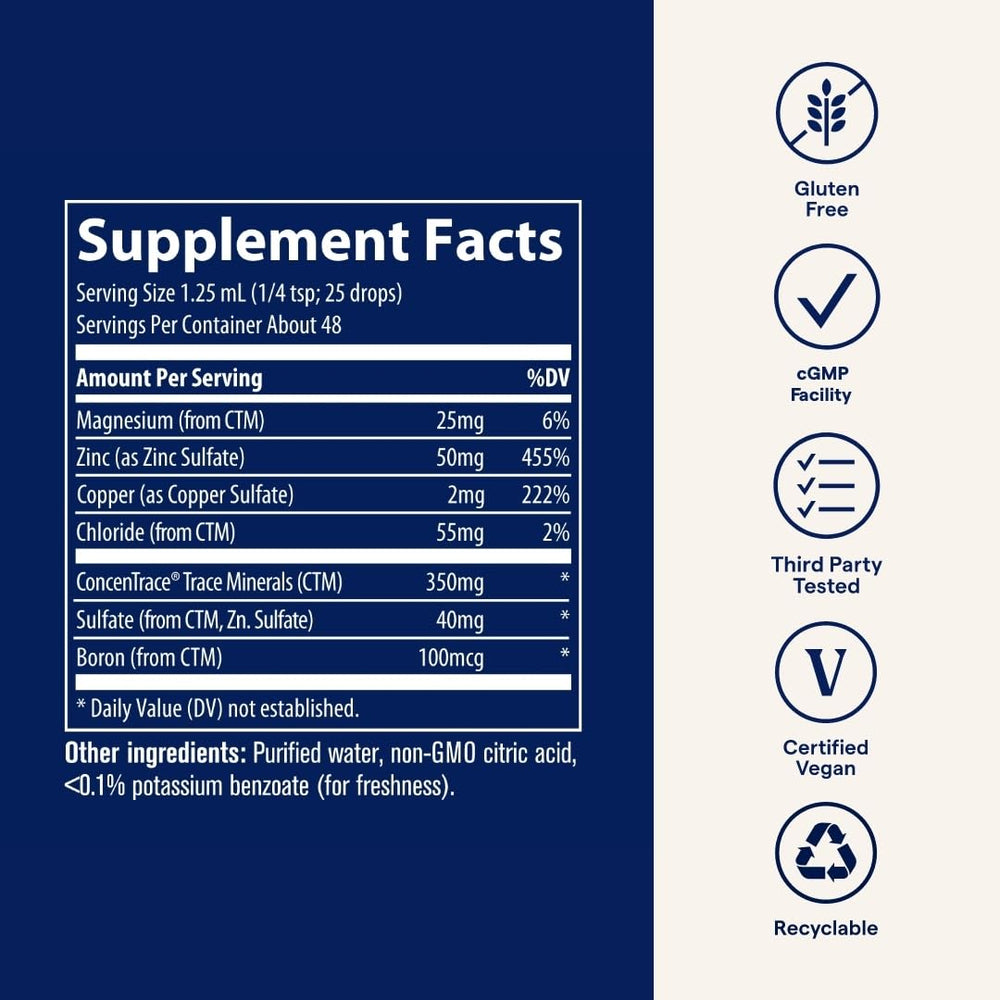 Trace Minerals Ionic Zinc uses USA-sourced minerals from a single trusted source.
