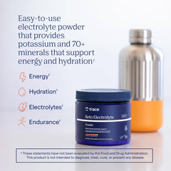 Trace Minerals Keto Electrolyte Powder bottle and scoop ready for daily use