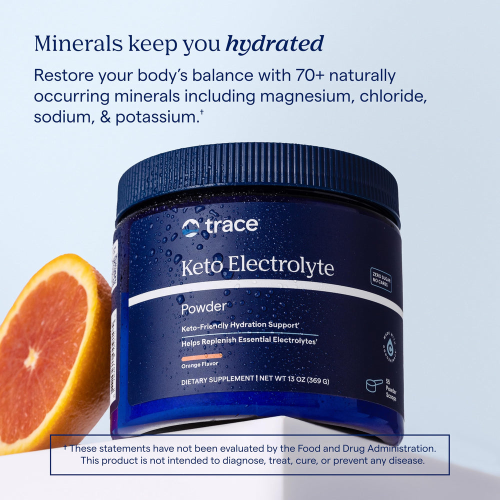 Trace Minerals Keto Electrolyte Powder in use during workout for sustained stamina benefits.