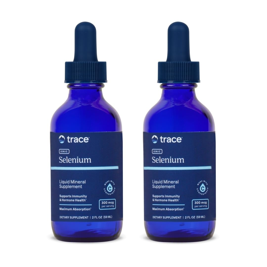 Trace Minerals Liquid Ionic Selenium bottle with dropper for high-absorption immune support.