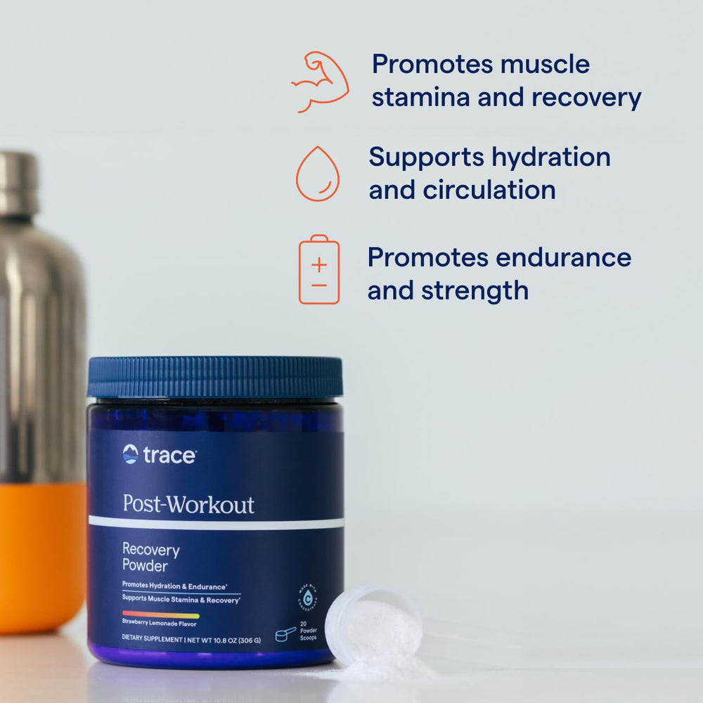 Trace Minerals Post-Workout vegan, gluten-free and sugar-free formula for clean nutrition post-training